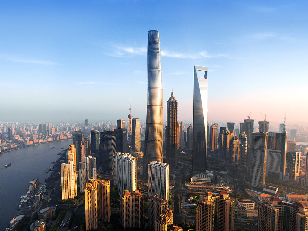 towering skyscrapers Shanghai Center Building